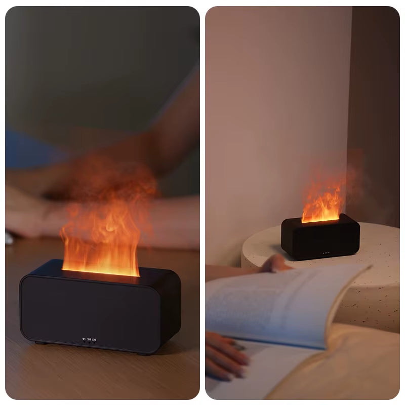 Air Aroma Humidifier Diffuser Essential Oils Humidifiers Mini Flame Automatic Fragrance Diffuser Home Humidifier with LED Light
