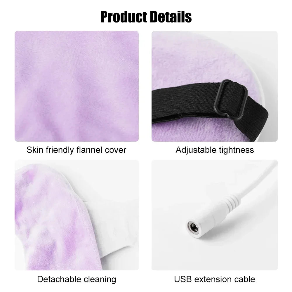 USB Heated Eye Mask for Dry Eyes & Sleep – Warm Compress with Constant Temperature, Dark Circles & Puffiness Heated Eye Mask