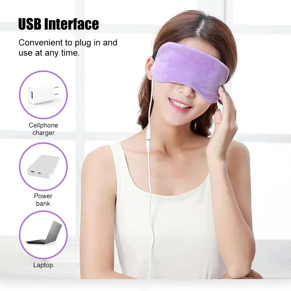 USB Heated Eye Mask for Dry Eyes & Sleep – Warm Compress with Constant Temperature, Dark Circles & Puffiness Heated Eye Mask