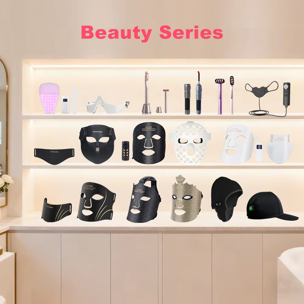 Professional Led Light Therapy Mask Black Led Red Light Therapy 4 Colors Silicon Red Light Therapy Face Mask