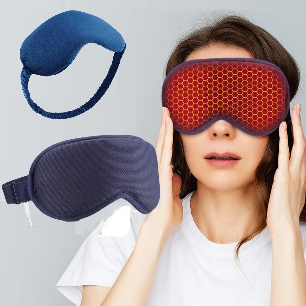 Heated Eye Mask, USB Eye Mask for Dry Eyes with Constant Heating Temperature, Warm Compress Heating Pad for Sleep Dark Circles