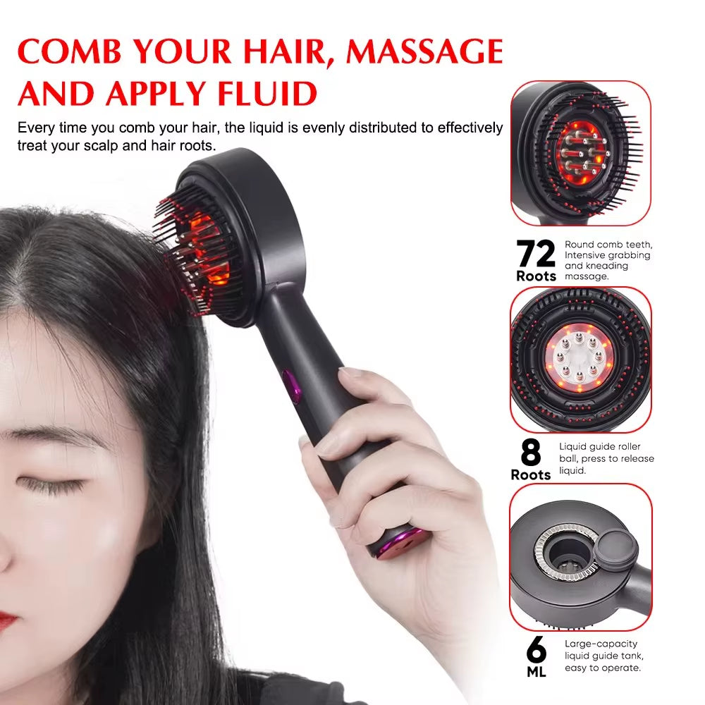 Portable Rechargeable Electric Scalp Massager Waterproof Head Massage Comb for Hair Growth