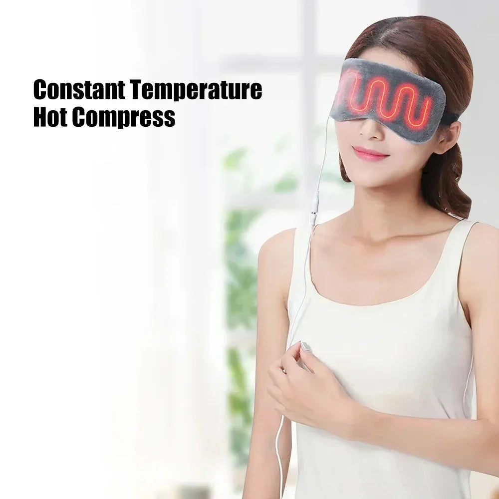 USB Heated Eye Mask for Dry Eyes & Sleep – Warm Compress with Constant Temperature, Dark Circles & Puffiness Heated Eye Mask