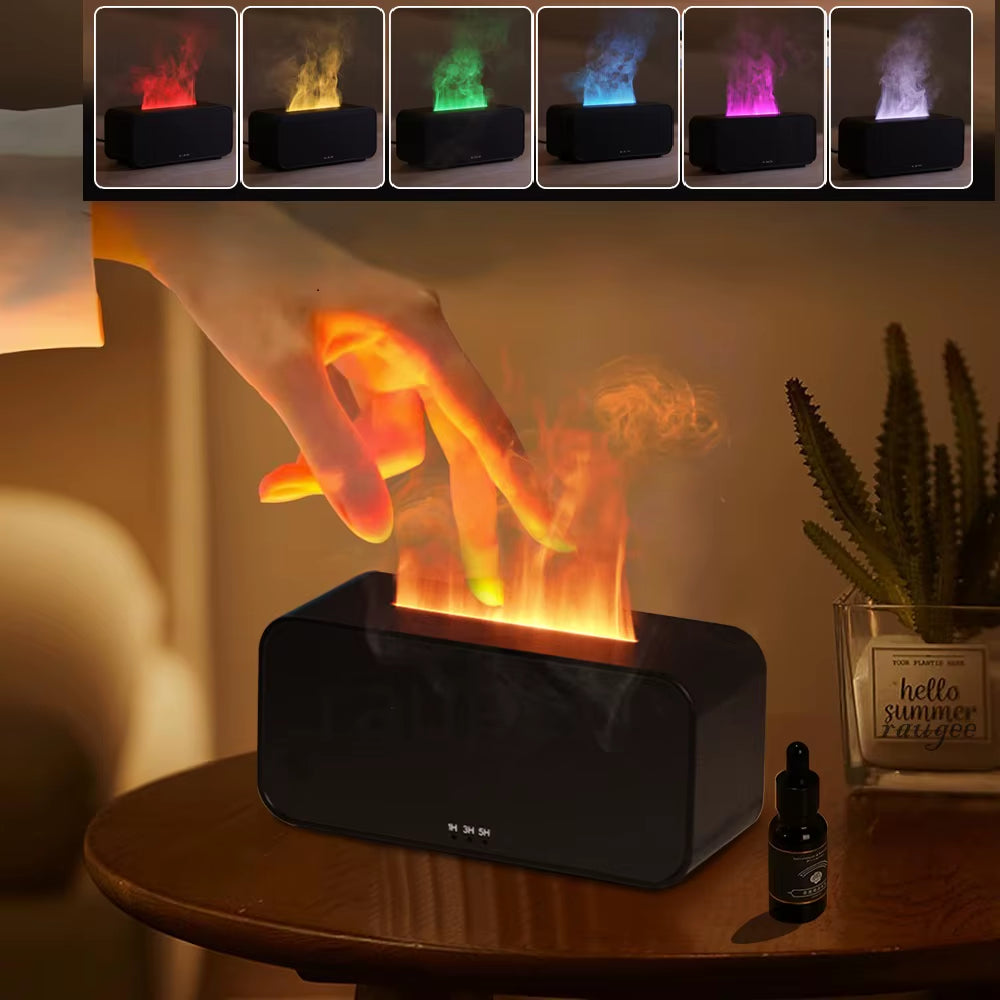 Air Aroma Humidifier Diffuser Essential Oils Humidifiers Mini Flame Automatic Fragrance Diffuser Home Humidifier with LED Light