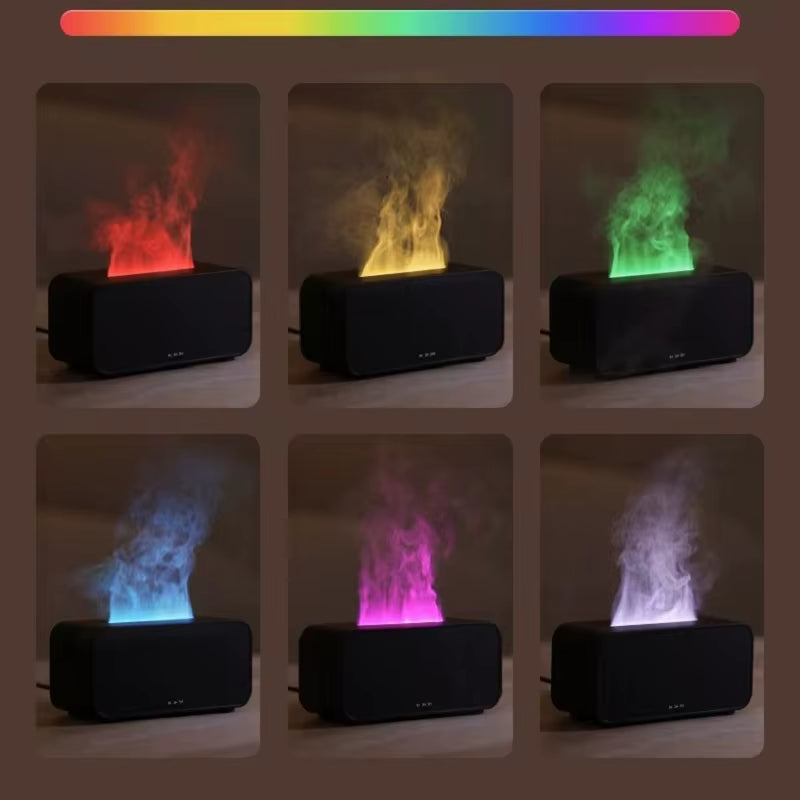 Air Aroma Humidifier Diffuser Essential Oils Humidifiers Mini Flame Automatic Fragrance Diffuser Home Humidifier with LED Light