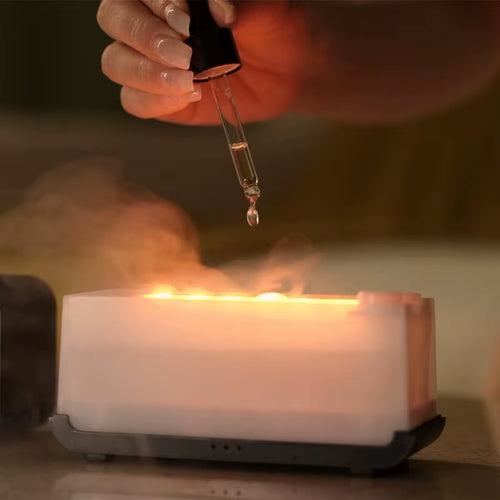 Air Aroma Humidifier Diffuser Essential Oils Humidifiers Mini Flame Automatic Fragrance Diffuser Home Humidifier with LED Light