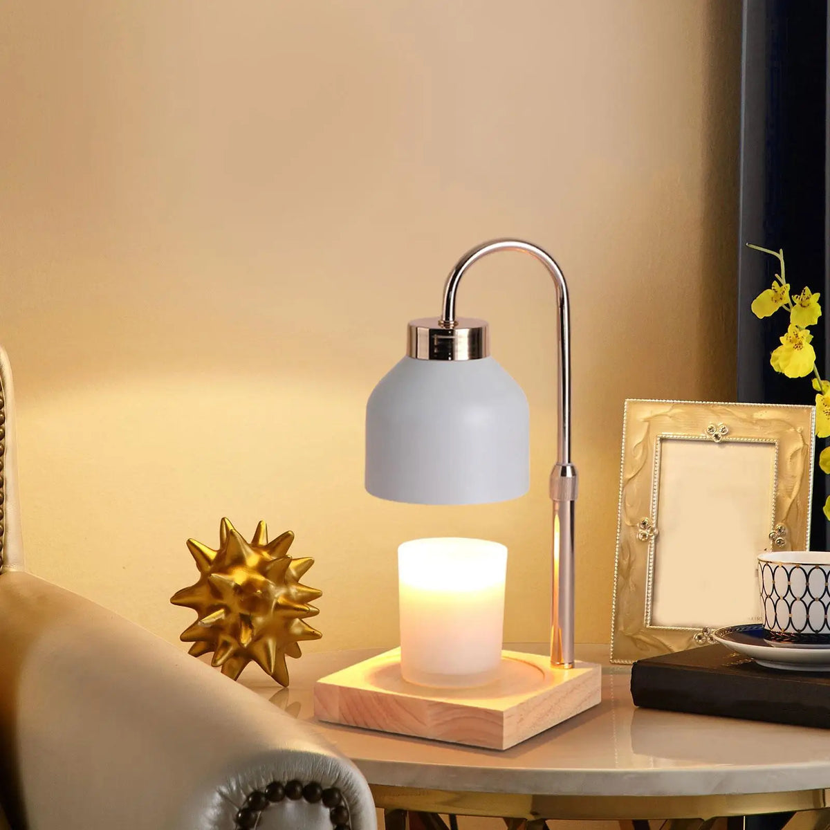GoldWick Wood Candle Warmer Lamp